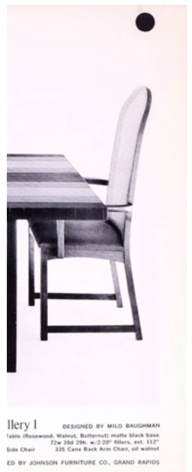 Milo Baughman Cane Back Arm Chair for Dining Room Directional Furniture 335