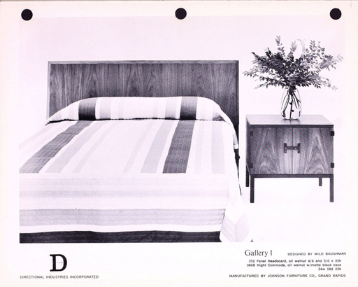 Milo Baughman Panel Headboard for Directional, 352