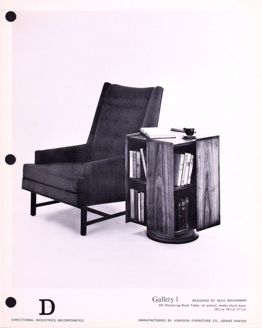 Milo Baughman Revolving Book Table, 391