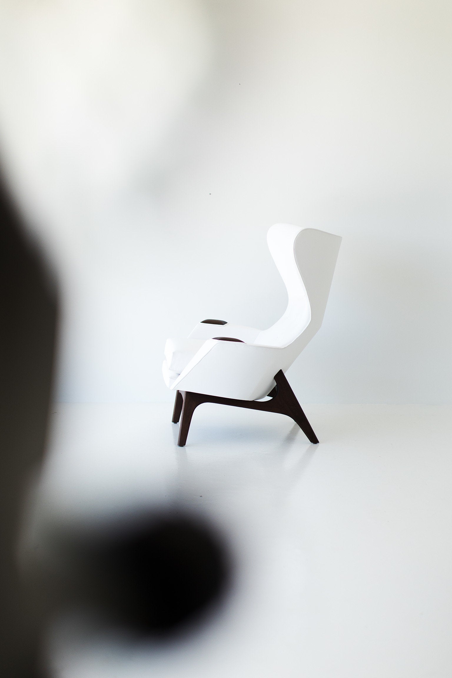 Craft Modern White Wing Chair and ottoman - 1407, image  5