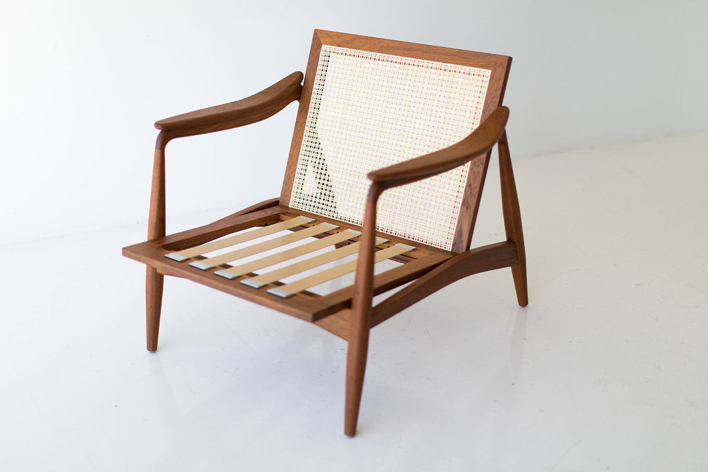 Lawrence Peabody Cane Back Teak Lounge Chairs - 2001P