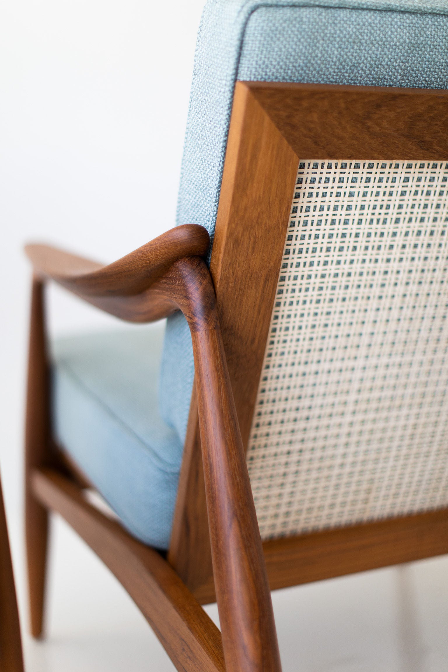 Lawrence Peabody Cane Back Teak Lounge Chairs - 2001P