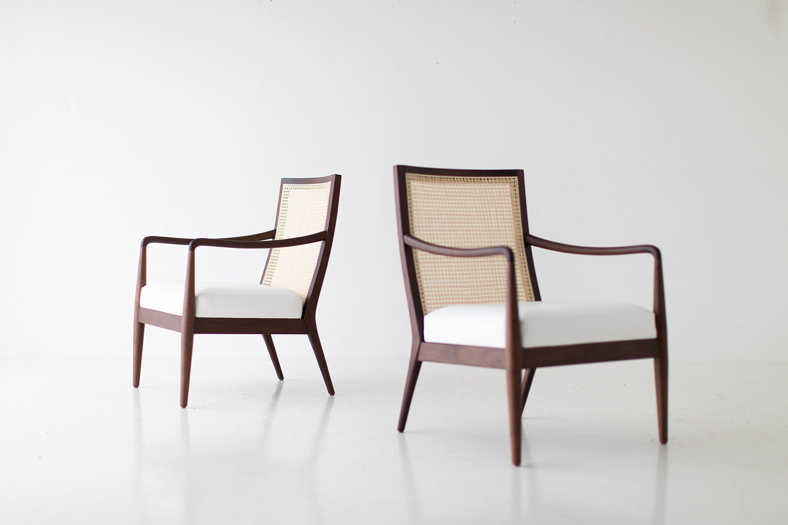 Lawrence Peabody Modern Cane Back Armchairs for Craft Associates - 2003P