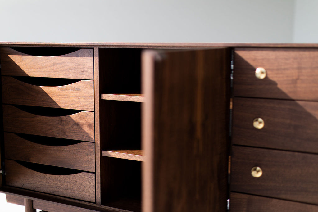 Modern Walnut Credenza : The Peabody Collection