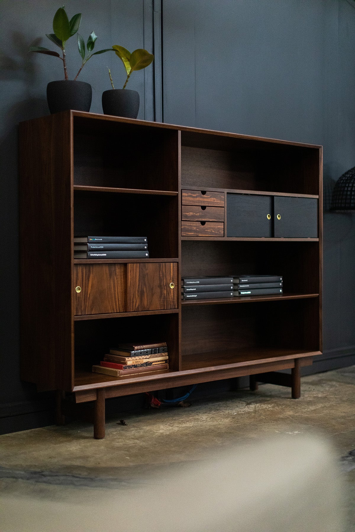 Peabody Modern Walnut Bookcase - 2106