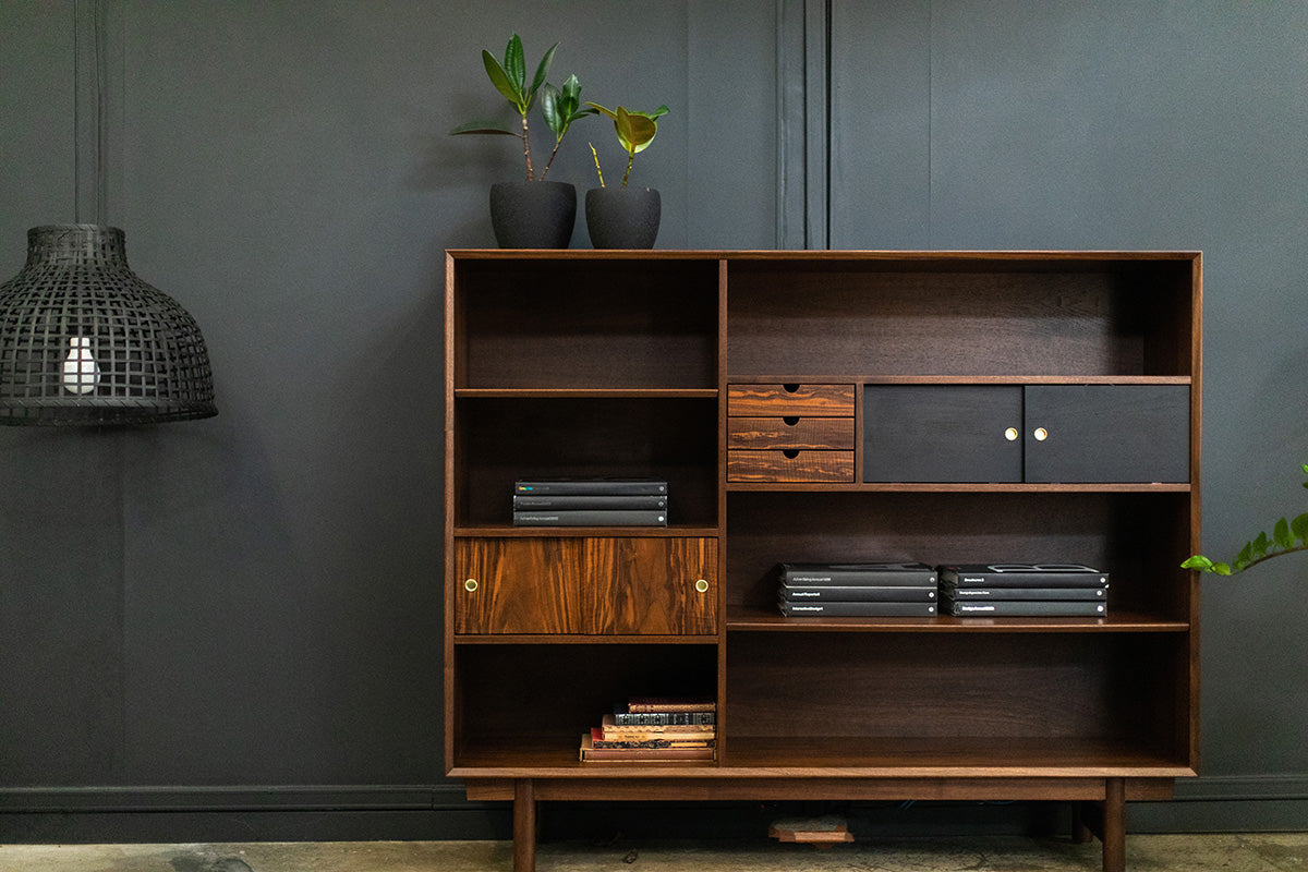 Peabody Modern Walnut Bookcase - 2106