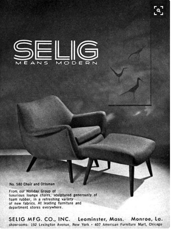 Lawrence Peabody Holiday Lounge Chair and Ottoman, Model 580 for Selig