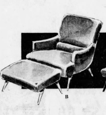Lawrence Peabody Scoop Arm Lounge Chair and Ottoman for Selig