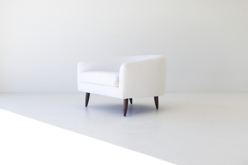 Modern Accent Chair - 1415 - White Cotton