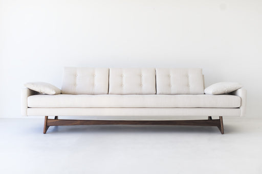 Modern Sofa - 1401 - In a Thick Weave Polyester and Teak!