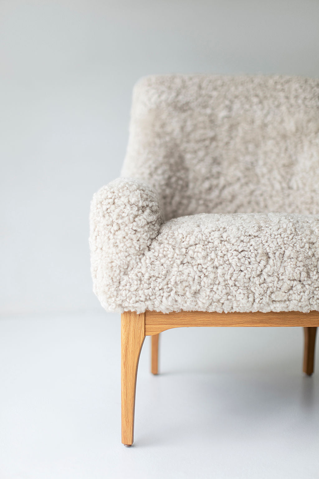 Craft Associates Nantucket Lounge Chair in Shearling, Image 05