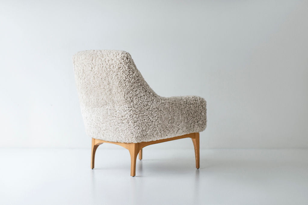 Craft Associates Nantucket Lounge Chair in Shearling, Image 08