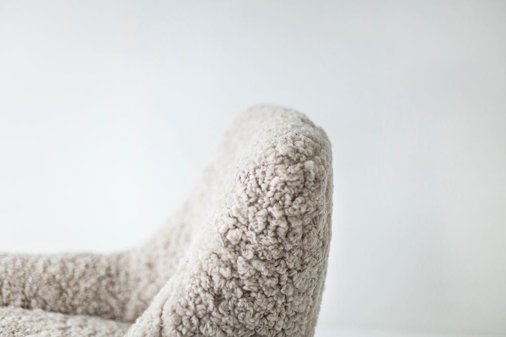 Craft Associates Nantucket Lounge Chair in Shearling, Image 09