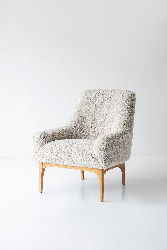 Craft Associates Nantucket Lounge Chair in Shearling, Image 10
