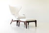 Craft Modern White Wing Chair and ottoman - 1407, image 1