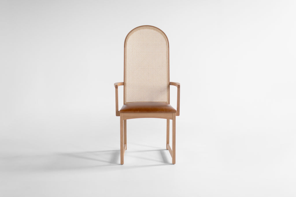 Milo Baughman Highback Arch Dining Chair Arms, image 1