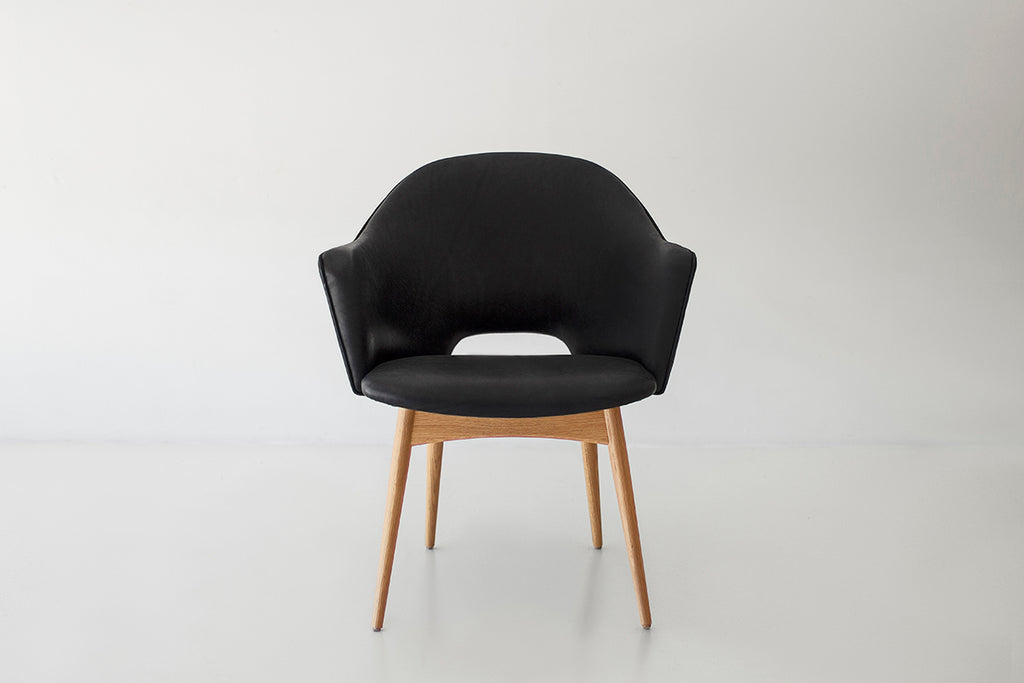 Modern Dining Arm Chair Scoop, Image 1