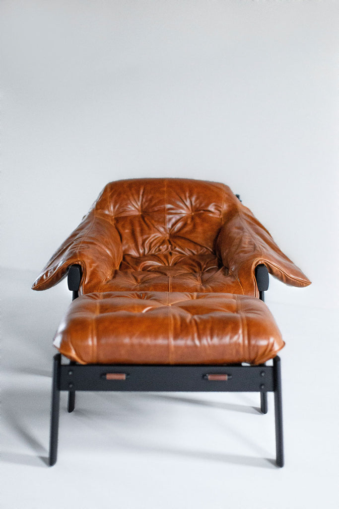 Percival Lafer Leather MP 41 Lounge Chair Ottoman, image 7