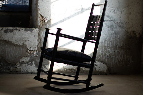 Catawba Black Leather Rocking Chair - 2302