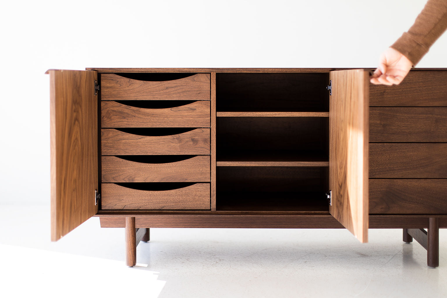 Modern Walnut Credenza : The Peabody Collection